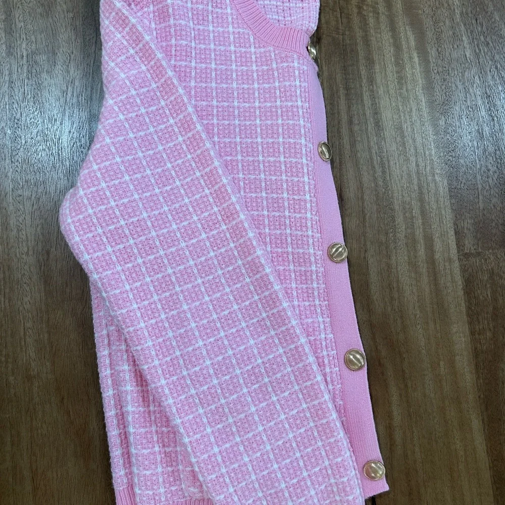 Pink Women's Cardigan Sweater - Picture 6 of 7